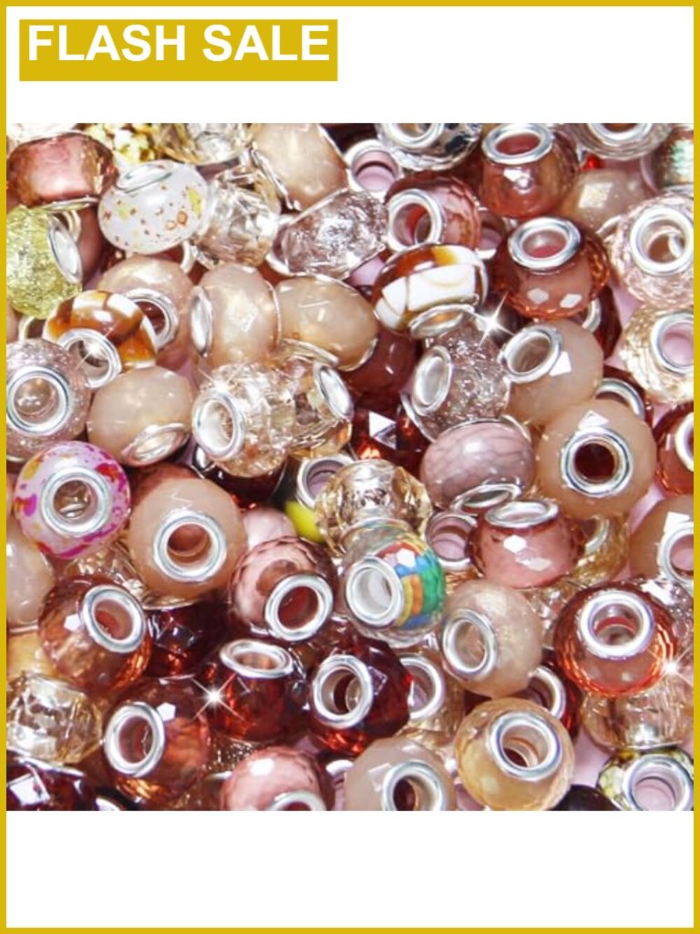 60pc Large Hole Beads Resin Spacer Beads for DIY European Jewelry Making